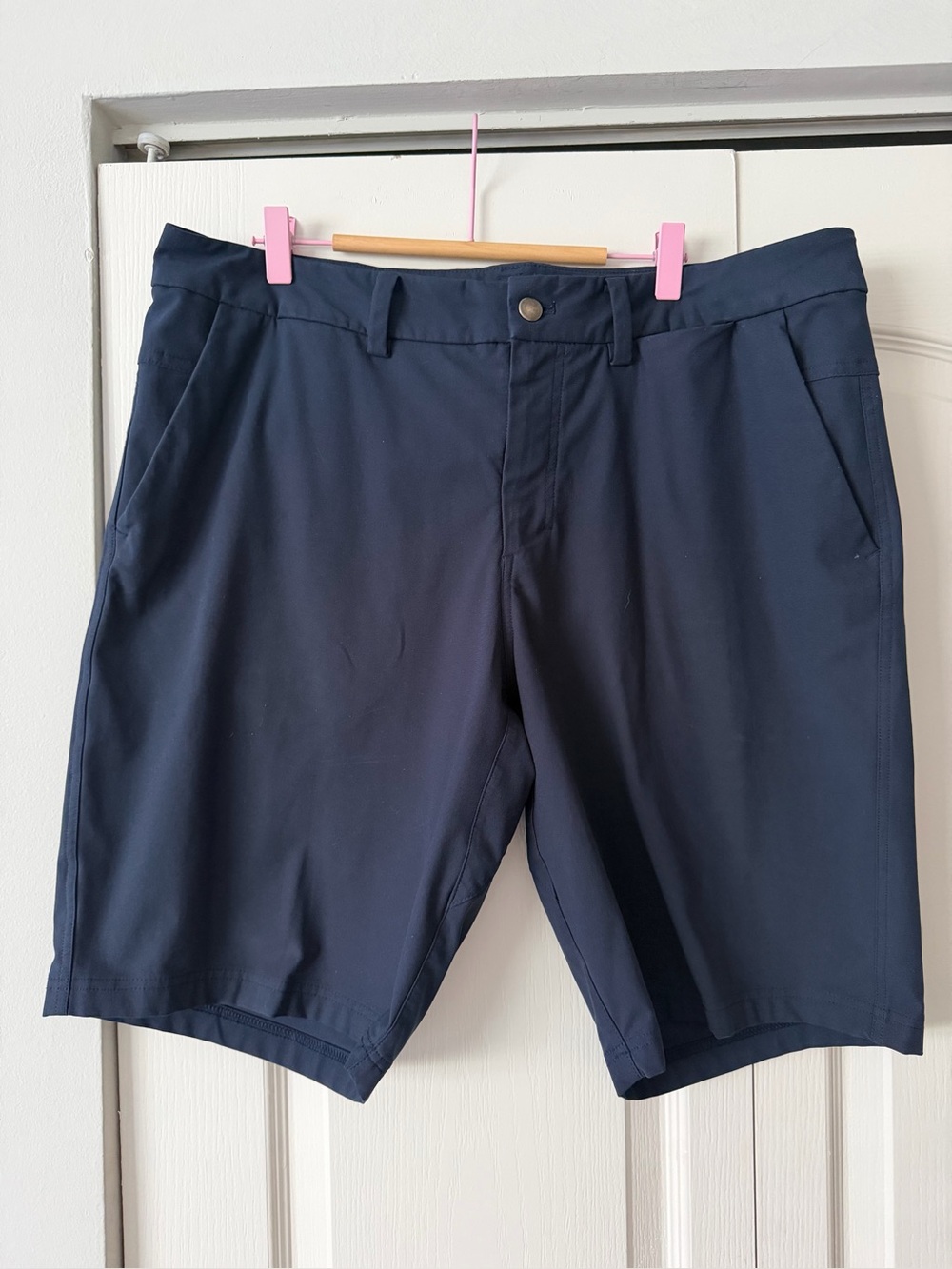 lululemon athletica Navy Flat Front Performance Shorts